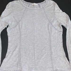 Cabi 581 gray stripe burnout casual long sleeve crew neck - XL